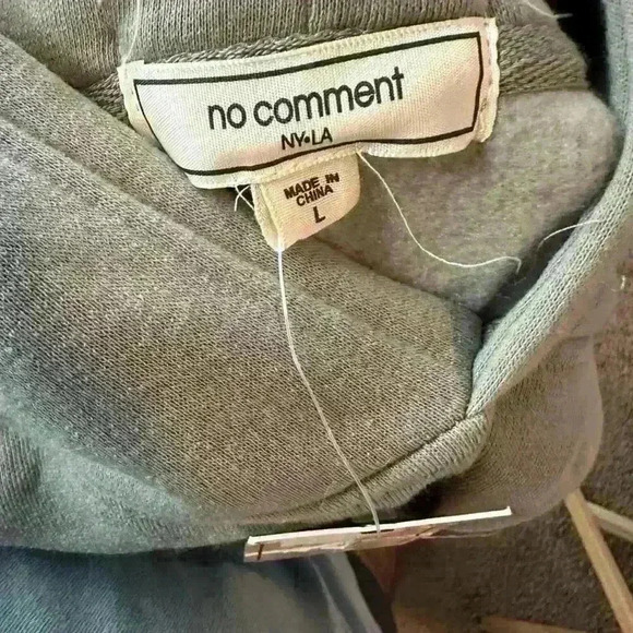 No Comment Women's Gray Whimsical Floral Sun and Moon Hoodie - Sz Large - Picture 7 of 7